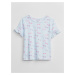 Svetlomodré dievčenské vzorované tričko s volánmi GAP