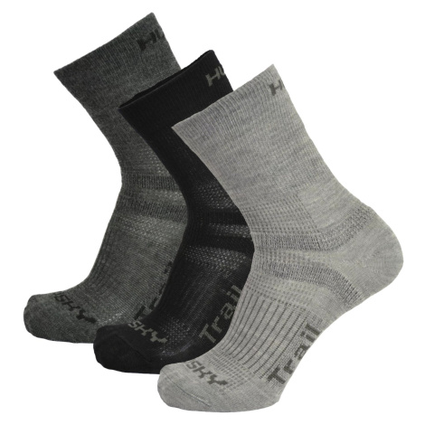 HUSKY Trail 3 pack socks black/anthracite/light gray