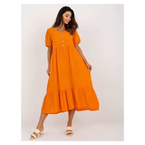 Orange cotton ruffle dress Eseld OCH BELLA