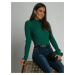 Lady's fitted turtleneck bottle green