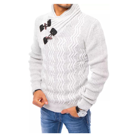 Light gray men's sweater Dstreet WX1778