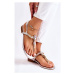 Strieborné dámske sandále s kamienkami