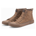 Ombre Men's high-top sneakers with decorative piping - brown