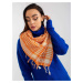 Orange and beige scarf with fringe