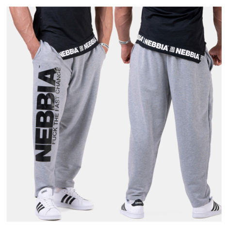 NEBBIA - Bodybuilding tepláky 186 (grey) - NEBBIA