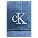 Calvin Klein Jeans Čiapka  modrá denim / biela