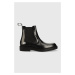 Kožené topánky chelsea Karl Lagerfeld KRAFTMAN pánske, čierna farba, KL11443