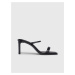 Čierne dámske kožené pantofle na podpätku Calvin Klein Heel Mule