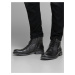 Čierne pánske kožené zimné členkové topánky Jack & Jones Russel