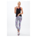 White sports leggings with leopard pattern