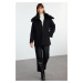 Trendyol Black Regular Detachable Collar Für Detailed Midi Wool Coat