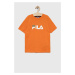 Detské bavlnené tričko Fila oranžová farba, s potlačou