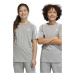 Detské tričko adidas U 3S šedá farba, jednofarebné