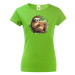 Vtipné dámské tričko s potlačou Leňochoda a knihy