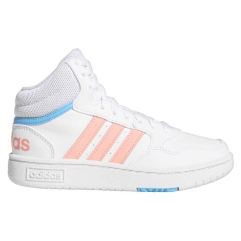 adidas HOOPS 3.0 MID K Chlapčenské členkové tenisky, biela, veľkosť 37 1/3