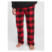 Muži - Flanelové pyžamové nohavice Červená