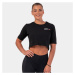 NEBBIA - Crop top na cvičenie Minimalist Logo 600 (black) - NEBBIA