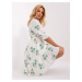 White and green cotton dress with frill
