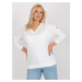 Ecru plus size blouse with V-neck