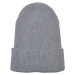 Ribbed knit cap made of recycled yarn grey