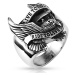Prsteň z ocele s motívom orla a nápisom - Veľkosť: 75 mm