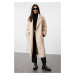 Trendyol Stone Stitch Detailed Soft Texture Oversize Coat