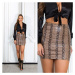 Sexy Koucla faux leather mini skirt Animal Print green Einheitsgroesse