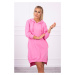 Dress with hood and longer back light pink