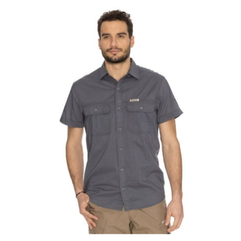 BUSHMAN Pánska košeľa s krátkym rukávom Pánska košeľa s krátkym rukávom, tmavo sivá, veľkosť