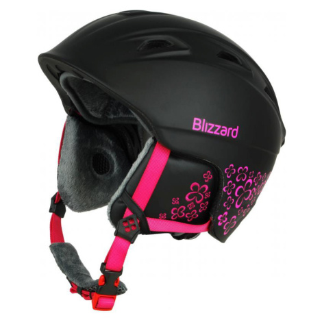 BLIZZARD-W2W Demon ski helmet, black matt/magenta flowers Čierna 56/59 cm 23/24