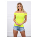 Yellow neon blouse with ruffles