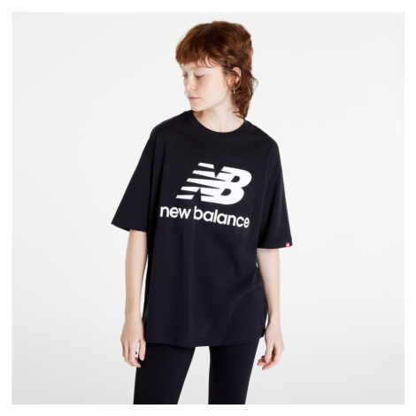 New Balance NB Essentials Stacked Logo Tee čierny