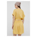 Šaty Roxy žltá farba, mini, áčkový strih