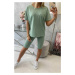 Set top+legíny tmavě mint UNI