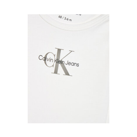 Calvin Klein Jeans Detské body Monogram IN0IN00033 Biela Regular Fit