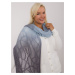 Light blue and gray women's knitted scarf