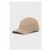 Bavlnená čiapka Tommy Hilfiger béžová farba, vzorovaná