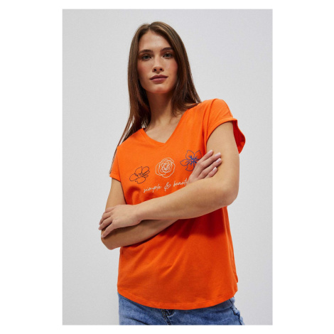 WOMEN'S T-SHIRT L-TS-4037 ORANGE Moodo