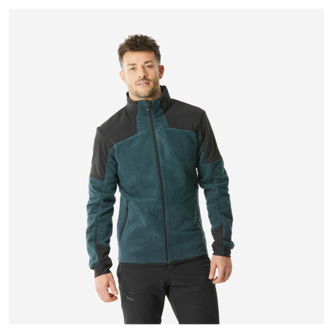 Pánska mikina MH500 Mountain fleecová hrejivá zelená QUECHUA