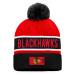 Fanatics Authentic Pro Game & Train Cuffed Pom Knit Chicago Blackhawks Winter Hat