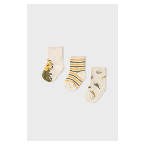 Detské ponožky Mayoral 3-pak žltá farba