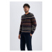 DEFACTO Regular Fit Patterned Crew Neck Knitwear Sweater