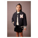 DEFACTO Girls Water Repellent Embroidered College Collar Snap Fastener Double Pocket Seasonal Li