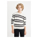 DEFACTO Boy's Crew Neck Striped Knitwear Sweater