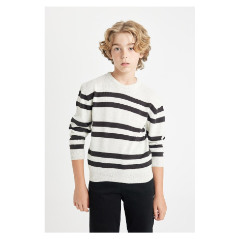 DEFACTO Boy's Crew Neck Striped Sweater