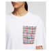 Tričko Karl Lagerfeld Boucle Pocket T-Shirt Biela
