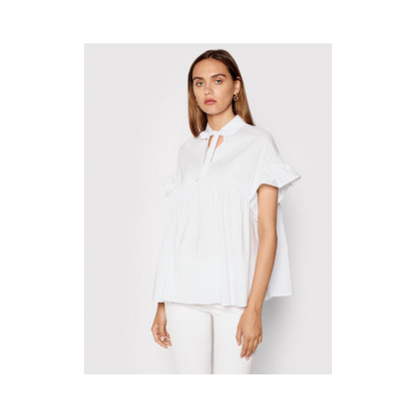 Rinascimento Blúzka CFC0103421003 Biela Relaxed Fit