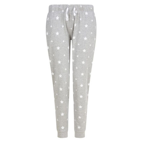 SF (Skinnifit) Dámske pyžamové nohavice so vzorom - Šedý melír / biela