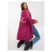 Fuchsia cardigan with OH BELLA inscription on the back