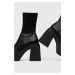 Členkové topánky Steve Madden Tekno dámske, čierna farba, na podpätku, SM11002608